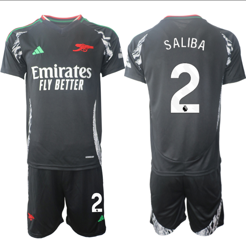 Men 2024-2025 Club Arsenal away Black 2 Soccer Jersey